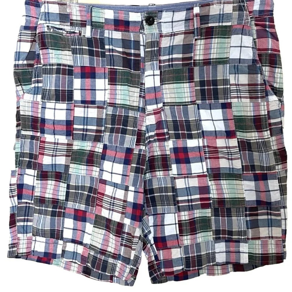 J. Crew Patchwork Field Shorts Men's Size 36 Vacation Beach Preppy Country Club